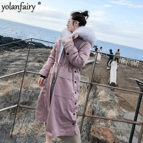 Real Fur Coat Women 2020 Rex Rabbit Fur Coat Winter Coat Women Korean Warm Parka for Womens Clothing Manteau Femme YY826