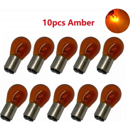 10pcs 1157 P21/5W BAY15D 1156 P21W BA15S 12v 21W car halogen lamp Amber reverse light brake bulb Stop Light Turn Signal DRL