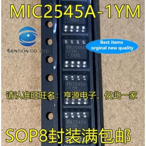 10PCS MIC2545A-1YM SOP8 foot current limit high side switch power supply chip control chip in stock 100% new and original