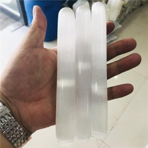 150mm Rock selenite crystal quartz wand Himalayan white gypsum Gemstones massage stick Crystal Reiki healing 1pcs