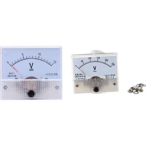 2PCS 85C1 Fine Tuning Dial Analog Volt Panel Meter Gauge, DC 0-15V & AC 0-250V