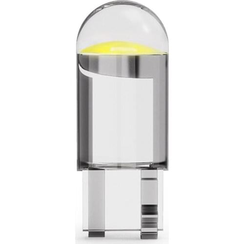 2 W5W 194 T10 Glass Shell Cob LED Car bulb 3000K Amber 6000 White Green Blue Red Wedge License Plate Lamp Dome Light White Diode