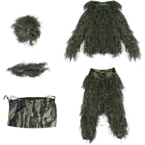 5Pcs/Set 3D Unisex Camouflage Suits Woodland Clothes Ghillie Suit For Hunting Army Military Tactical Set Kits