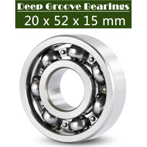 6304 Bearing 20*52*15 mm ABEC-3 P6 ( 2 PCS ) For Motorcycles Engine Crankshaft 6304 OPEN Ball Bearings Without Grease