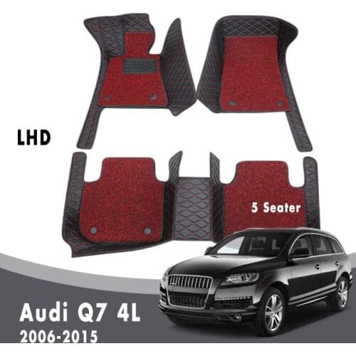 Car Floor Mats Carpets For Audi Q7 4L (5 Seater) 2015 2014 2013 2012 2011 2010 2009 2008 2007 2006 Auto Double Layer Wire Loop