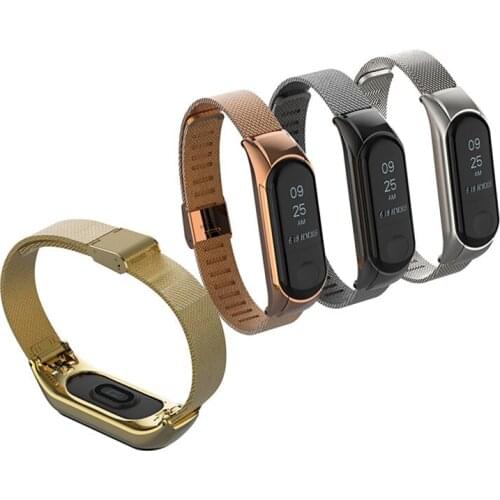 Mi Band 3 Milanese Bracelet For Xiaomi Mi Band 3 Strap Metal Buckle Screwless Miband 3 Replacement Bracelet Straps Silver Black