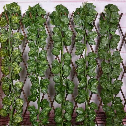 5PCS 2.1M Artificial Creeper Green Ivy Leaf Plants Vine Home Garden Wedding Party Decor DIY Hanging Garland Artificial Flowers