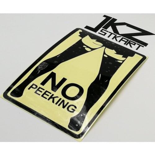 JKZ STKART Vinyl Die Cut Car Sticker No Peeking Warning Decal 15 x 10 cm for Motor Bike Laptop Helmet Decorated Stickers