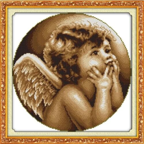 Joy Sunday Lovely Angel Chinese Cross Stitch Kits Ecological Cotton Stamped Printed 11 DIY Christmas Wedding Decoration For Home