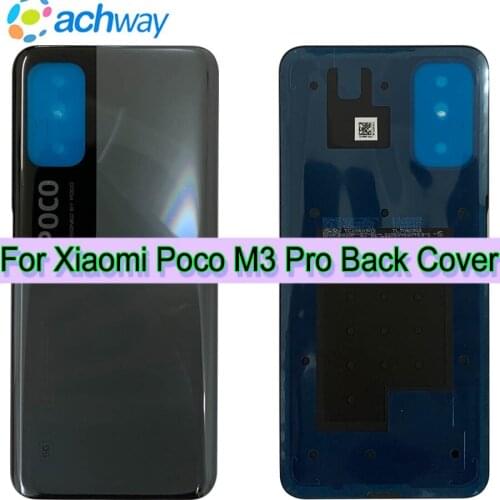 100% New For Xiaomi Poco M3 Pro Battery Cover Back Glass Panel Rear Housing case 6.5" For Poco M3 Pro Back battery Cover door