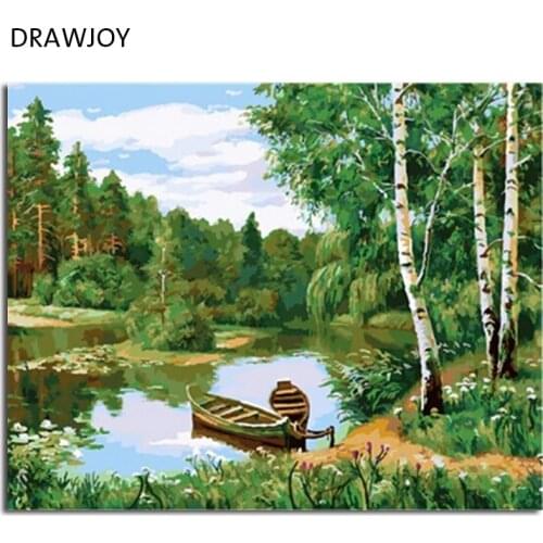 DRAWJOY Framed Pictures DIY Painting By Numbers Home Decoration For Living Room DIY Digital Canvas Oil Painting