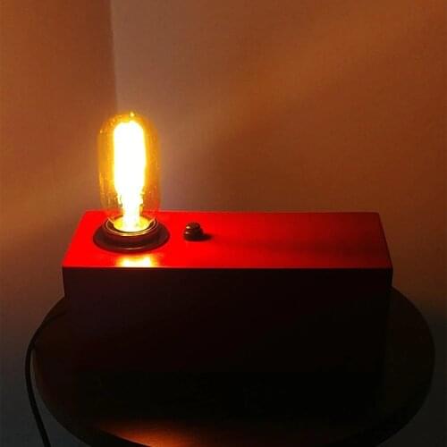 Table Lamp | Rustic Decorative Table Lamp Red Ins DIY Lamps for Living Room Home Decor Antique Lamp with Led Bulb