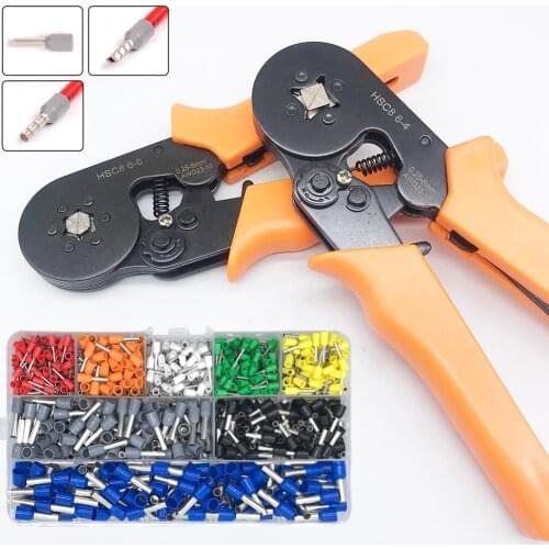 HSC8 6-4/6-6 crimping pliers for 800pcs tube terminals crimp wire range 0.25-6mm2 AWG23-10 crimper crimping hand tool alicate