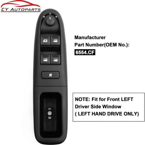 YAOPEI Front Left Electronic Power Electric Window Switch Control For Peugeot 406 8B Baujahr 1995-2004 6554CF 6554.CF