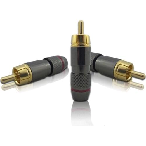 Gold-plated RCA plugs Lotus plug audio line Coaxial lines to audio sound plug