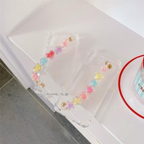 Transparent Shockproof Stars Bracelet Case For iPhone 12 11 Pro Max Xs XR 6 7 8Plus Case