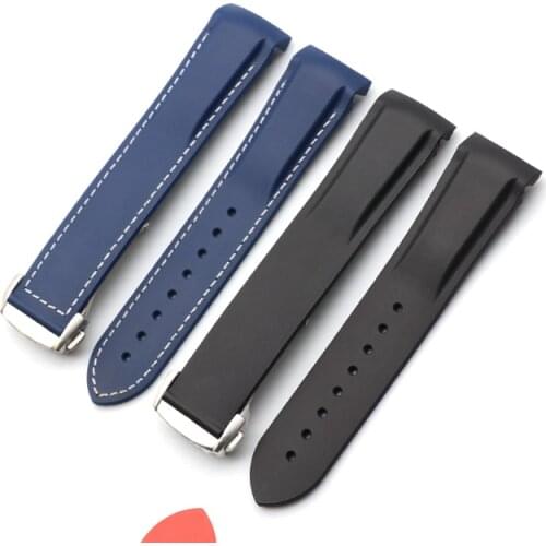 Rubber Silicone Watch Band for Omega Speedmaster Seamaster Aqua Terra Watch Belt 20mm 22mm Men Watch Strap Orange Clock Bracelet