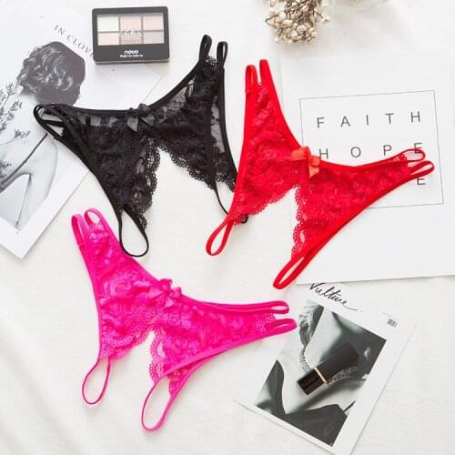 Sexy Panties Lace Transparent Hollow Temptation Underpants Women Low Waist Open Crotch Ladies Briefs Hot T-pants Sexy Underwear