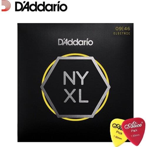 D'Addario Daddario NYXL 0946 Nickel Wound Electric Guitar Strings, Super Light Top / Regular Bottom, 9-46 (With 2pcs picks)