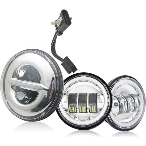 Universal Motorcycle Parts 7" LED Motor Headlight 4.5" 4 1/2 inch Passing Light 7" bracket For H-arley Touring Softail Classic