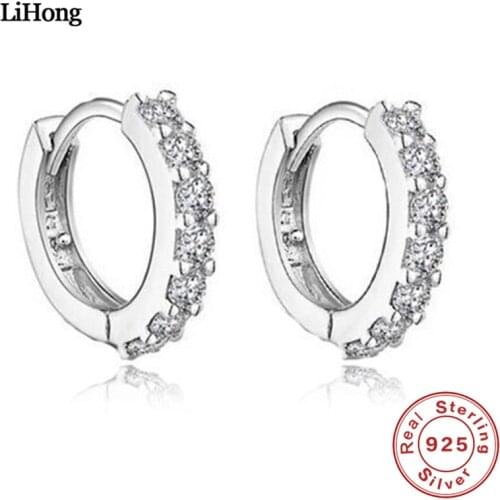 New 925 Sterling Silver Earrings Zircon Crystal Fashion Earrings Woman Wedding Wedding Jewelry gift