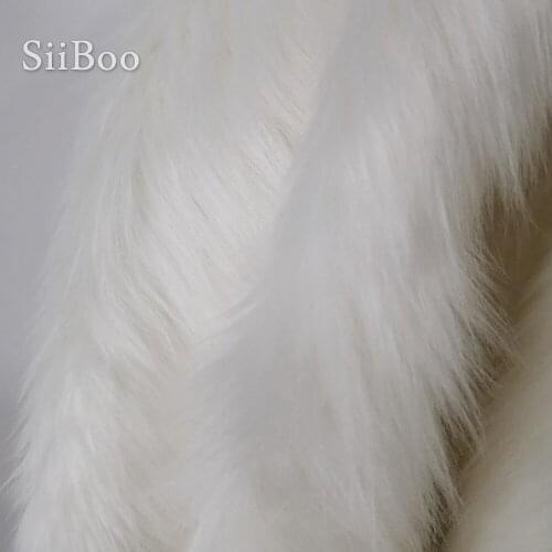 Cream white 6cm plush faux fur fabric for winter coat vest stage decor DIY fabric tissue 150*50cm 1pc free shipping SP3914