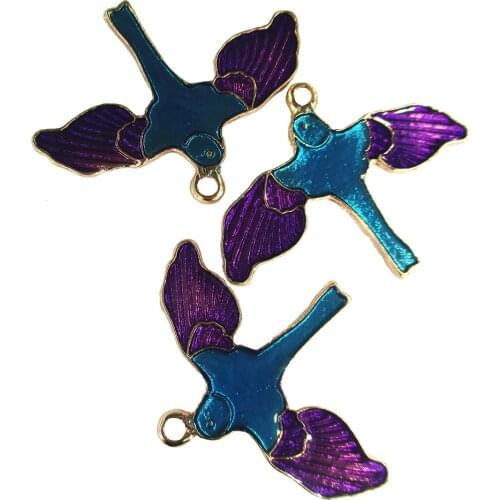 10 Pcs/Set Vintage Cute Bird enamel Charms Connector fit Necklace bracelet DIY Fashion Jewelry Accessory