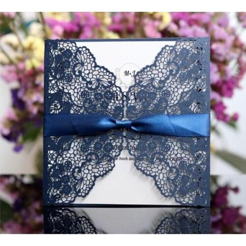 100PCS/LOT Laser Cut Wedding Invitations Card European Style Include Cover Inner Envelope Free Shipping