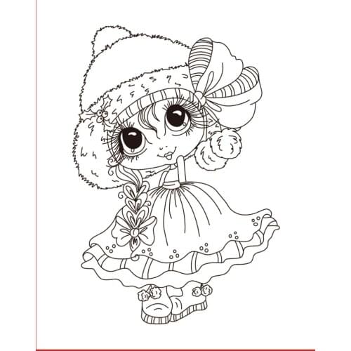 10x6 Big eyes girl Transparent Clear Stamps Silicone Seals for DIY scrapbooking photo album Card Making