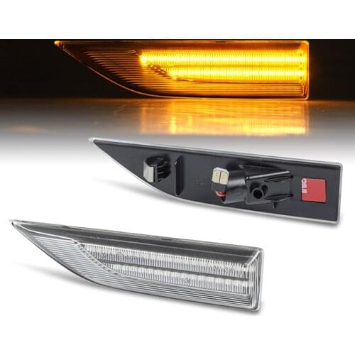 2Pcs LED Side Marker Lights Flowing Turn Signal Light Side Repeater Lamp No Flowing Dynamic Amber For VW Transporter T6 2015 Up
