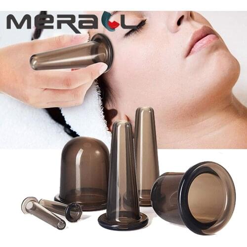 2Pcs Silicone Massage for Face Body Cupping Suction Cup Anti Cellulite Vacuum Cupping Cans Face Lift Care Back Massage Jars Spa