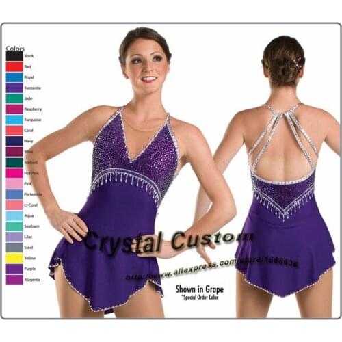 2016 Custom Figure Skating Dresses With Spandex New Brand Vogue Figure Skating Competition Dress Customized DR3004