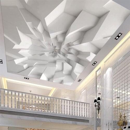 Wellyu Custom wallpaper 3d white polygon brick wall ceiling background wall custom mural wallpaper papel de parede 3d mural