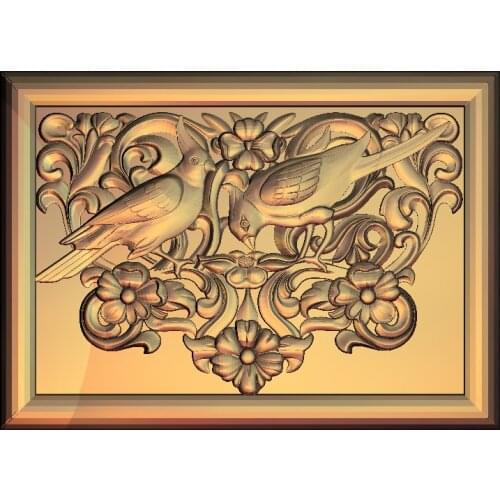 Birds 3D STL Model for CNC Router Engraver Carving Machine Relief Artcam aspire M58