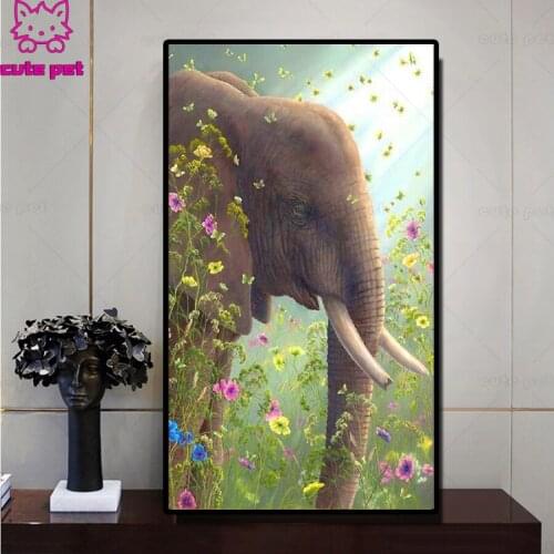 Large 5D Diy Diamond Painting Animal flower elephant Diamond Pictures Cross Stitch 3D Rhinestone Embroidery puzzle Decor