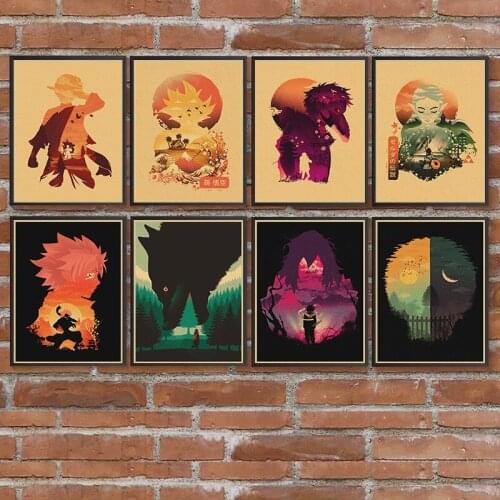 Anime Posters Pictures Kraft Paper Print Wall Art Home Decor Oil Paintings Living Room Bedroom Decoration
