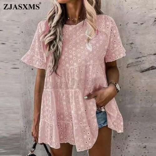 Retro V Neck Mesh Hollow Out Top Blouse Women Summer Draped Short Sleeve Office Lady Shirt Spring Patchwork Pullover Femme Blusa