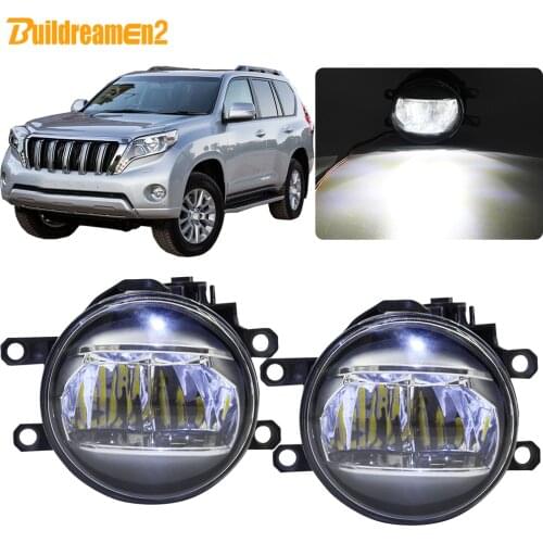 Buildreamen2 For Toyota Land Cruiser Prado J150 2009-2013 Car 4000LM LED Fog Light Daytime Running Light DRL White 12V