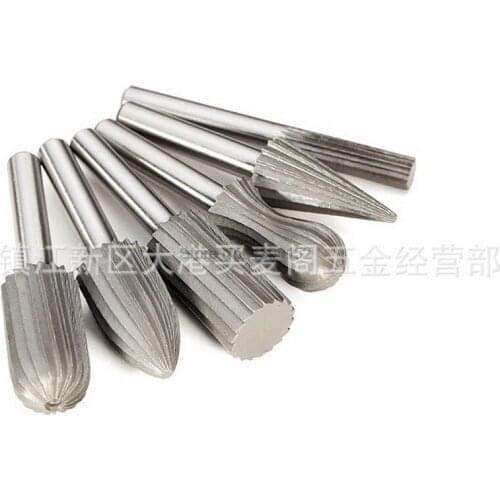 By dhl 50set practical 6pcs/set Hss Rotary Files Drill Rotary Electric Grinder Set 6mm 1/4"For Wood Soft Metal Grinding