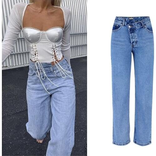 New High Waist Irregular Denim Female Flare Jeans For Women Bell Bottom Fat Mom Jeans Wide Leg Skinny Jeans Woman Autumn Winter
