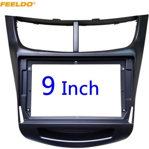 FEELDO Car Audio 9" Big Screen 2DIN Fascia Frame Adapter For Chevrolet Sail 3 Dash Fitting Panel Frame Kit #HQ3399