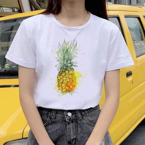 Pineapple Fruit Clothing Printed T-shirt Womens T-shirt Fashion Womens Top Graphic T-shirt Womens Kawaii Camisas T-shirt