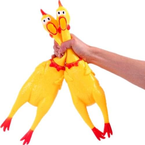 Pet dog toy screaming chicken screaming chicken dog molars yellow rubber chicken dog chew toy durable and funny buzz