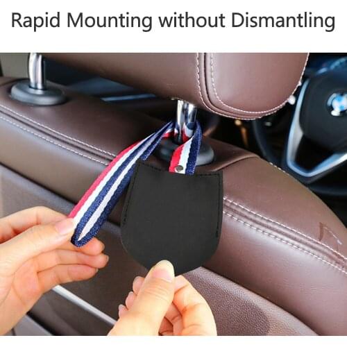 High-grade Layer Leather Hooks Seats Suppressible Hooks Rear Seats Headrest Mount Storage Hooks Clips Styling Car Accessories