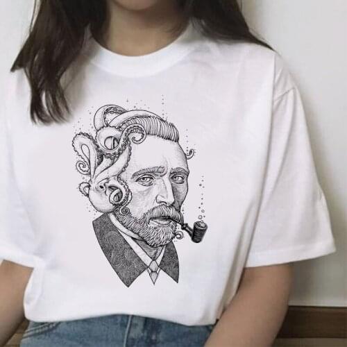 Summer Women Tshirt Van Gogh Harajuku Aesthetic T Shirts Women Oil Painting Funny T-shirt 90s Vintage Tshirt casual top shirt