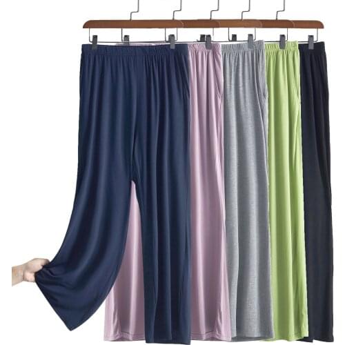 95% Cotton Mens Sleep Bottoms Plus Size 6XL 7XL Sleepwear Male Casual Loose Trousers Large Size 140KG Home Clothes Home Pants