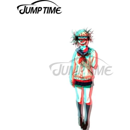 Jump Time 13 x 5.8cm For Himiko Toga Boku No Hero Waifu Auto Stickers Sunscreen Decal Personality Creative Car Door Protector