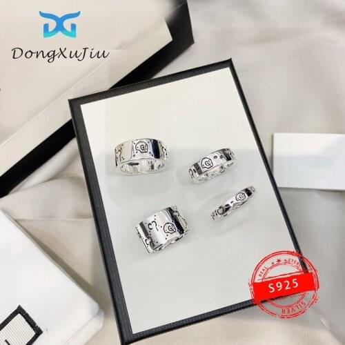 Couples high-end S925 sterling silver ring, original logo 1; 1. Couples give their girlfriend high-end jewelry