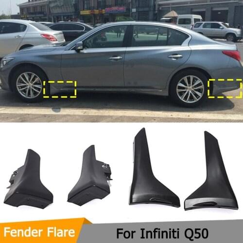PP Plastic Car Fender Flares Mudguards Flaps for Infiniti Q50 2014 - 2017 Side Skirts Winglets Aprons Splitters