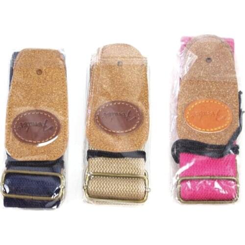 Adjustable Guitar Belt Woven Cotton Guitar Strap with Leather Ends for Electric Acoustic Folk Guitar Comfortable